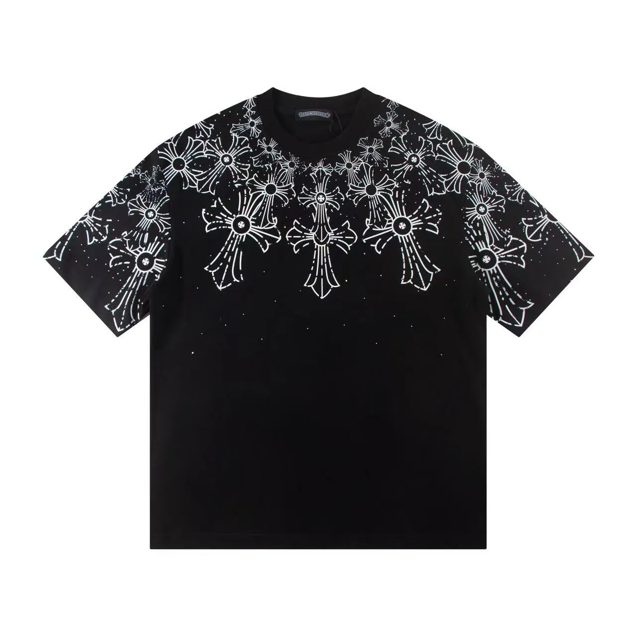 🅿️150 Style: 2025 new Croix Heart short-sleeved T-shirt Material: High version 300g double yarn combed cotton Size: S～XL Color: Black Style number: Z026